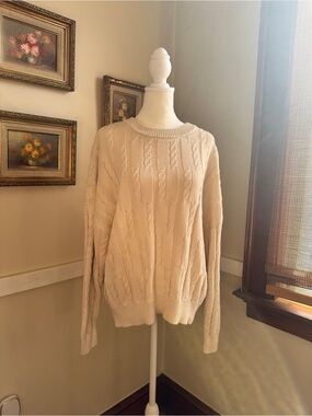 Cotton On Cable Knit Crewneck Sweater - Ivory S